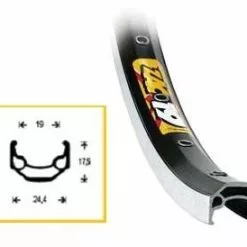 BIKE&CO Hinterrad 26 Rigida ZAC 19 559 X 19 Silber Shimano Deore