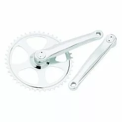 BIKE&CO Kurbelgarnitur 1/2 X 1/8 - 46 Zähne Stahl Verchromt