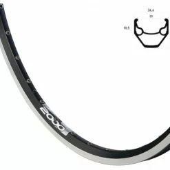 BIKE&CO RYDE Hinterrad 26 Zoll Rigida ZAC 2000 Schwarz Alu Schraubkranz 7/8 Fach